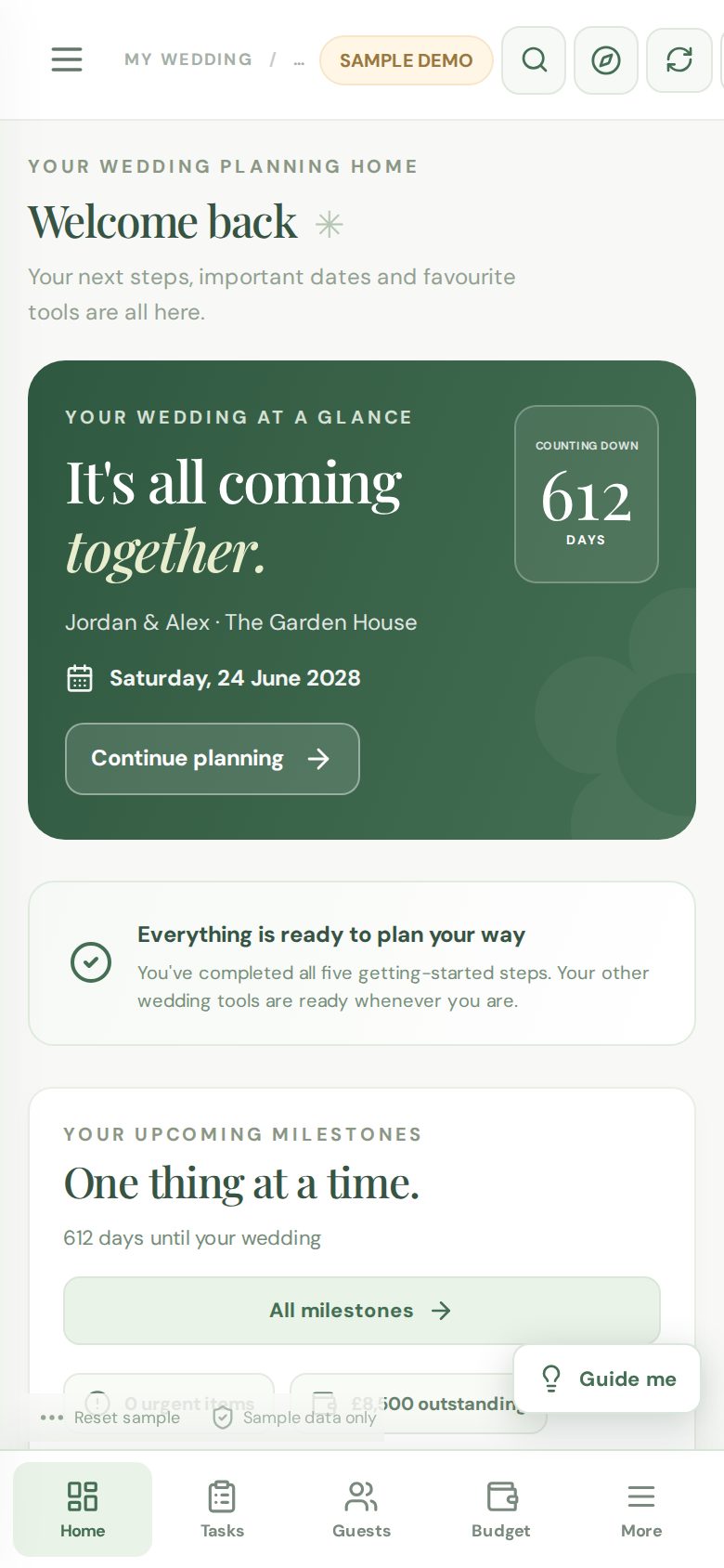 The same planner on a phone